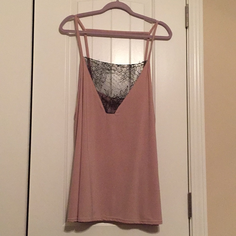 Boohoo Plus Lace Detail Cami Top